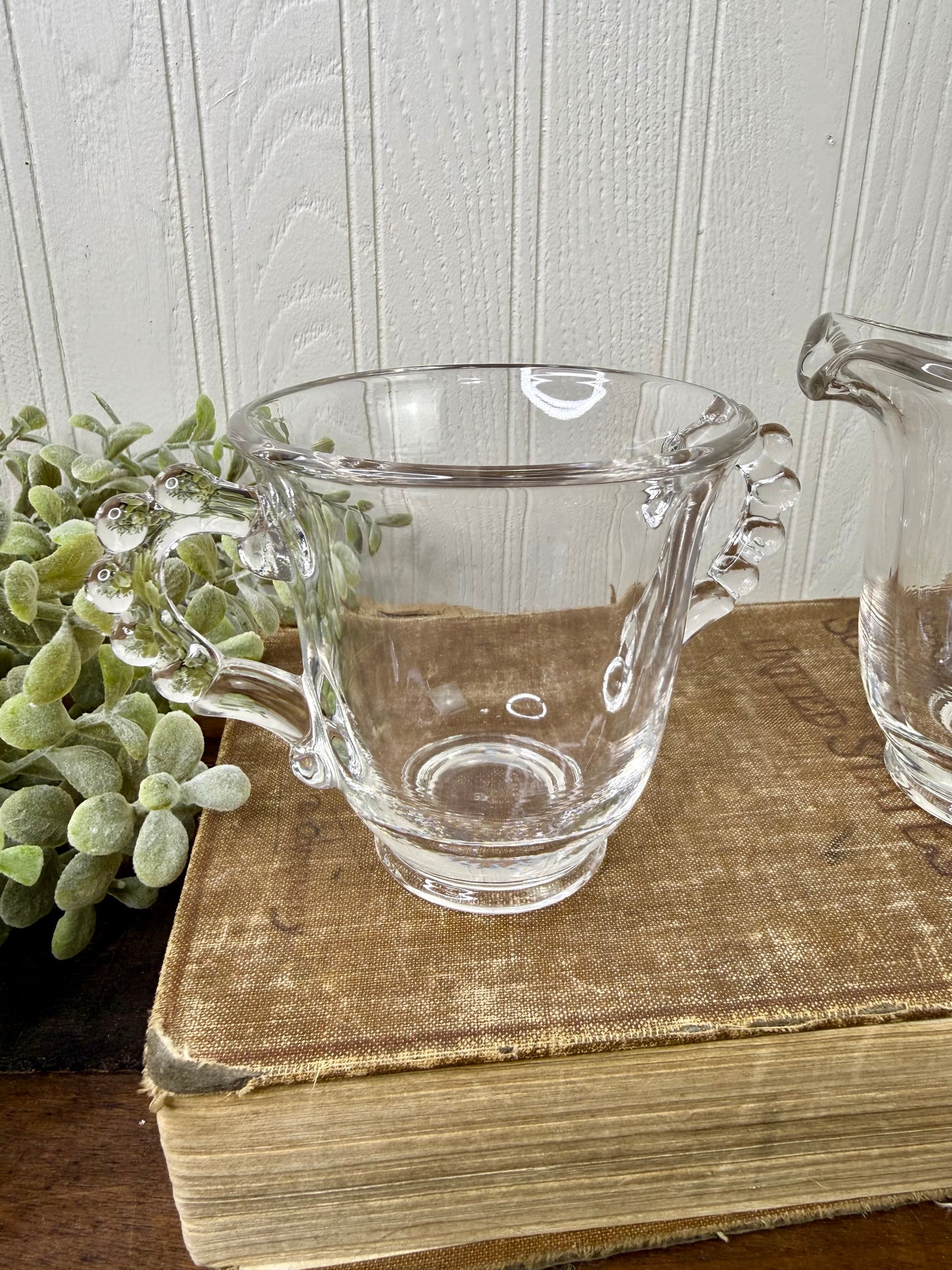 Vintage Imperial Glass Candlewick Creamer and Sugar Set