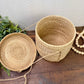 Vintage Hand Woven Hanging Basket with Lid