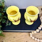 Vintage Ceramic Mini Vase Set with Hand Painted Butterflies