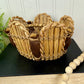 Vintage Handmade Small Basket with Scalloped Rim