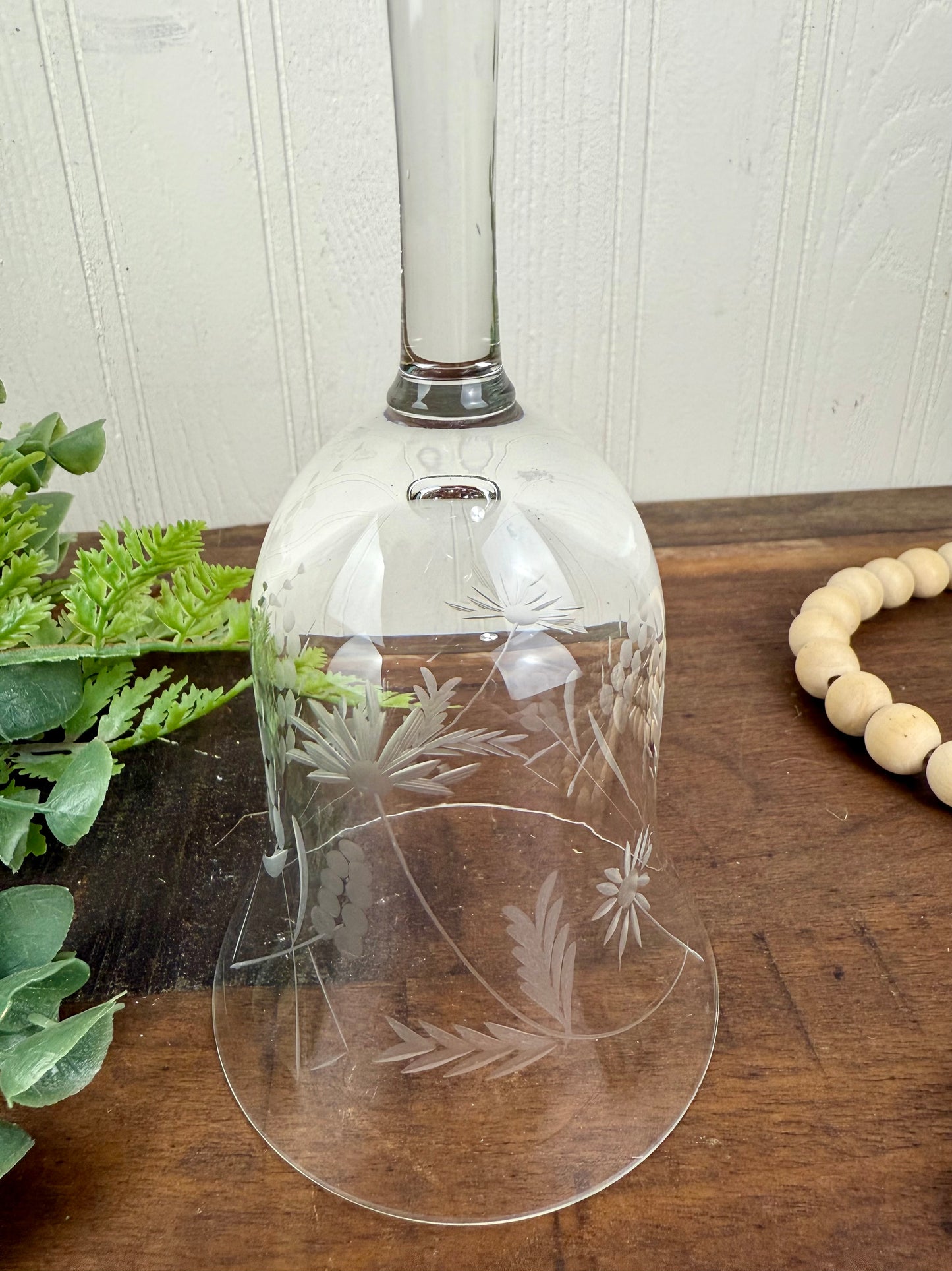 Vintage Mid-Century Princess House Etched Crystal Bell
