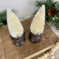 White Bottle Brush Tree Set with Wood Spindle Bases
