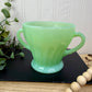 Vintage Anchor Hocking Jadeite Shell Swirl Sugar Bowl