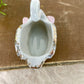 Vintage Porcelain Swan Toothpick Holder with Pink Flowers