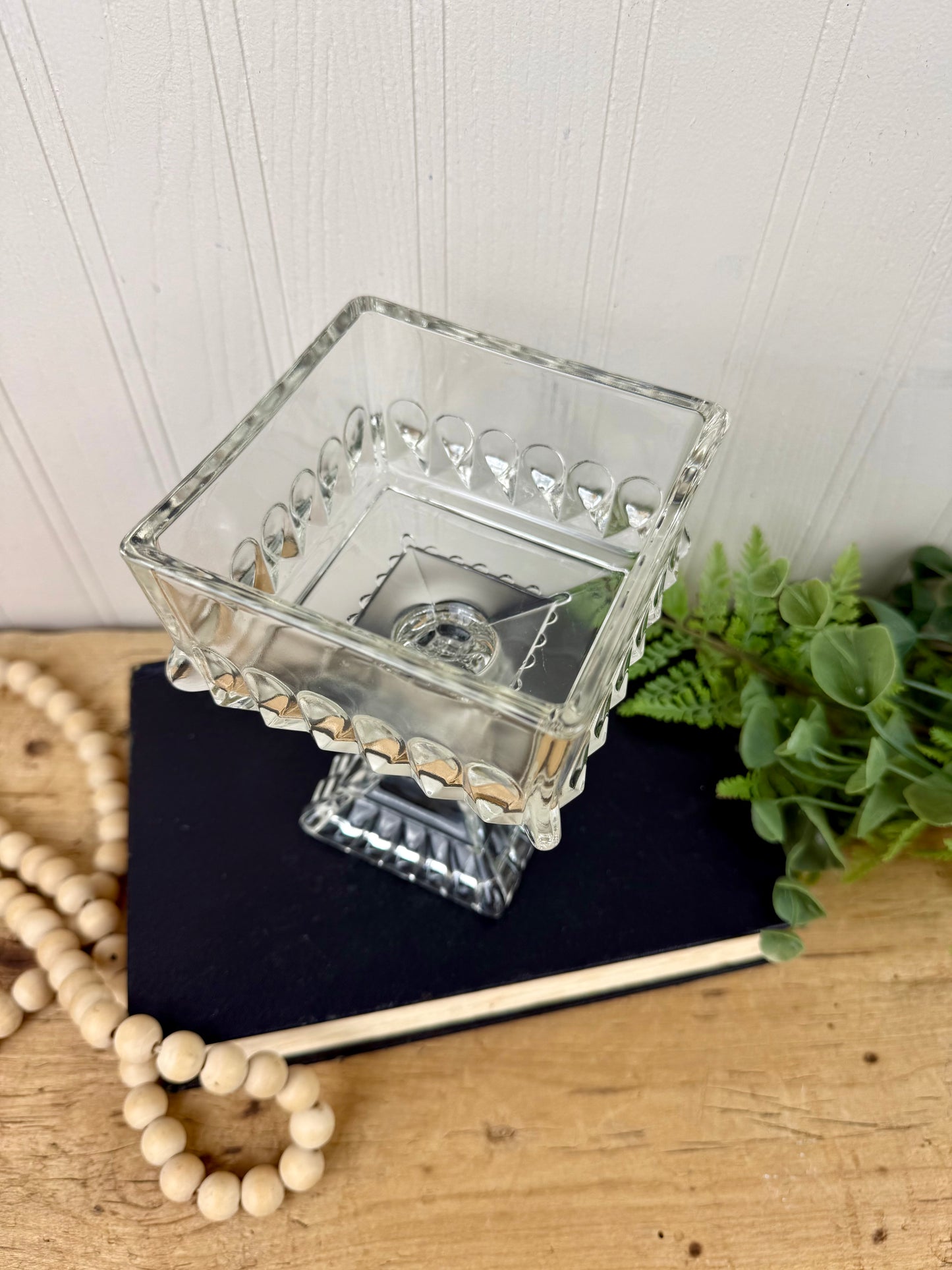 Vintage Jeanette Glass Company Wedding Compote Dish