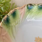 Vintage Green & Pink Porcelain Serving Bowl