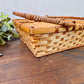 Vintage Rectangular Basket with Movable Handles