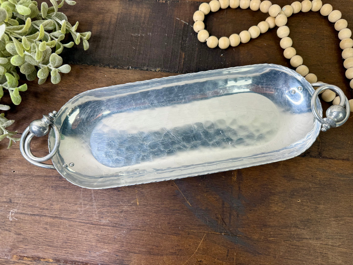 Vintage Hammered B.W. Buenilum Aluminum Serving Tray