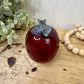 Vintage Crackle Art Glass Red Apple Figurine