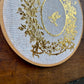 Upcycled Embroidery Hoop Wall Art with Gold Bird