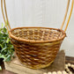 Vintage Two-Toned Wicker Basket with Handle