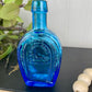 Vintage Miniature Blue Glass Bitters Bottle