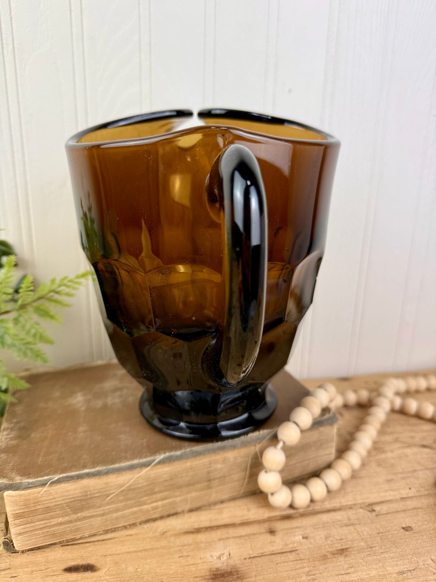 Vintage Viking Glass Company Georgian Nutmeg Brown Pitcher