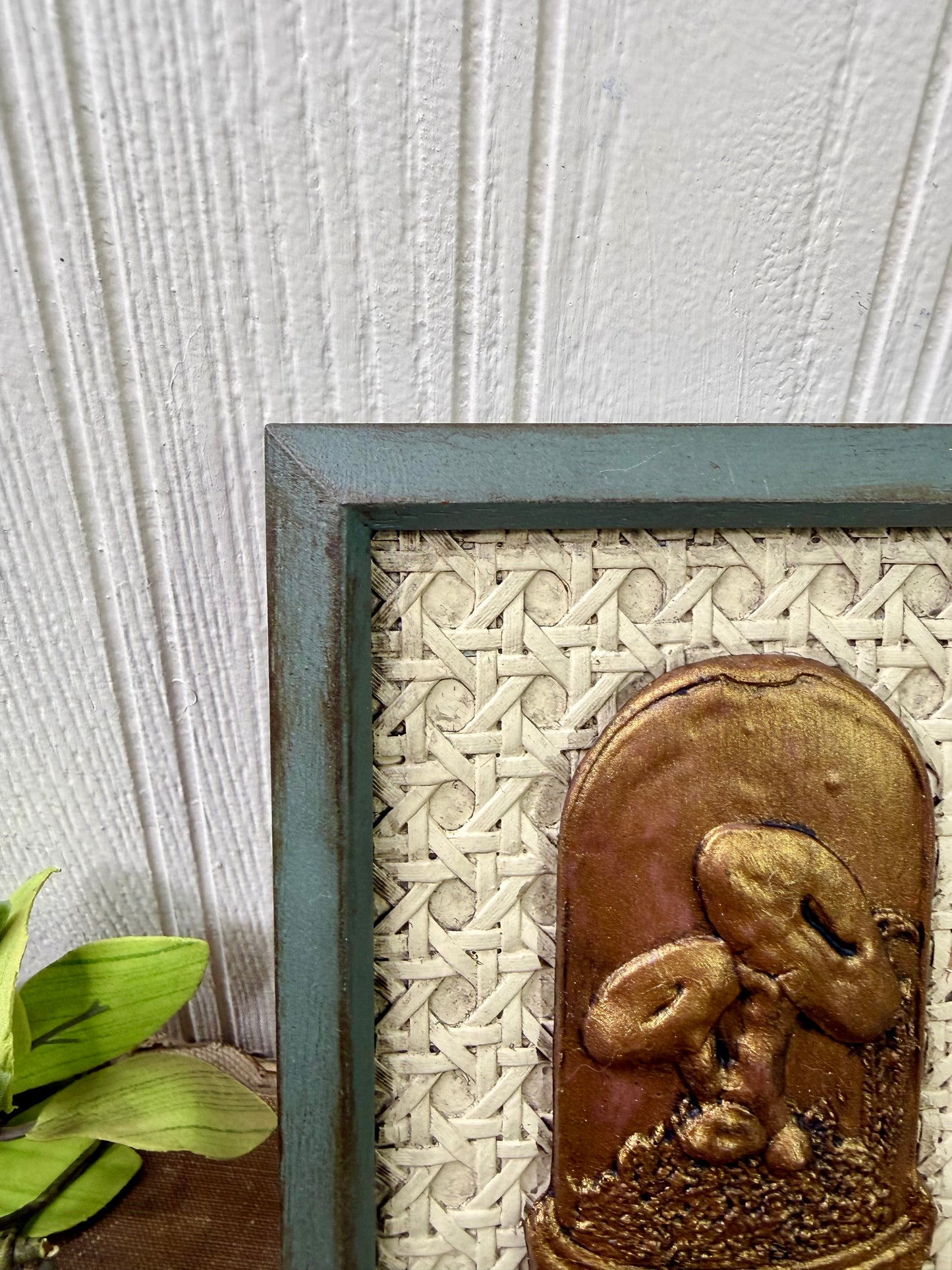 Handmade Upcycled Framed Art with Mushrooms #2