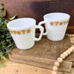 Vintage Pyrex Butterfly Gold Milk Glass Mug Set