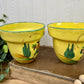 Vintage Hand Painted Italian Majolica Pottery Planter Set