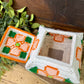 Vintage Plastic Canvas Storage Box with Orange Flowers