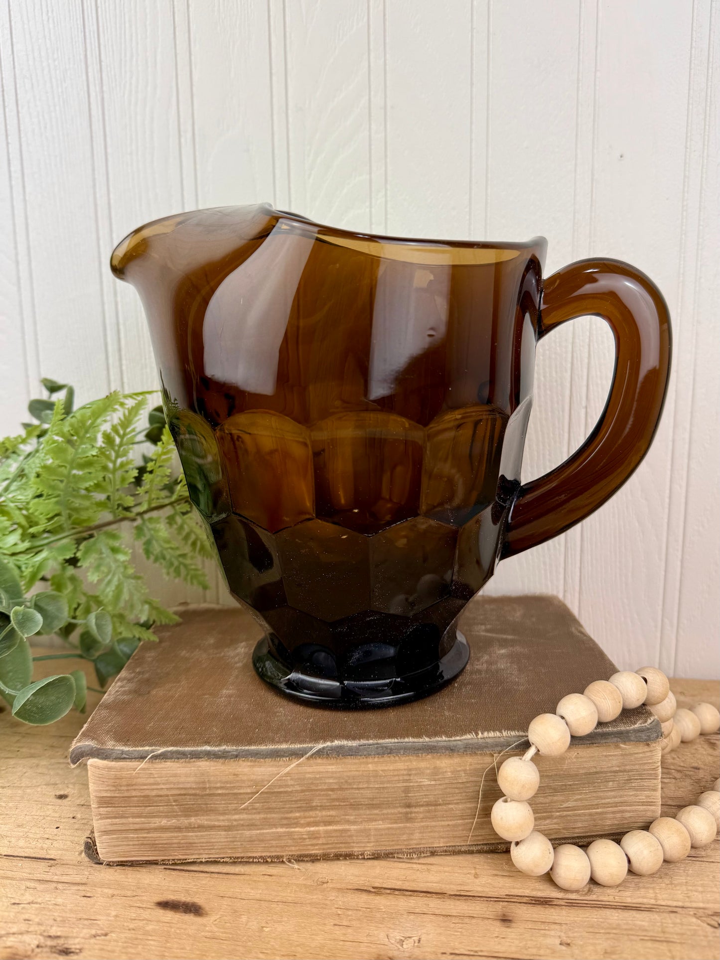 Vintage Viking Glass Company Georgian Nutmeg Brown Pitcher