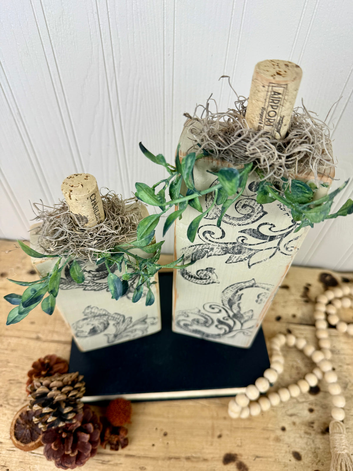 Handmade Stamped Beige Pumpkin Set