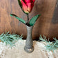 Vintage Silverplate Bud Vase with Metal Rose