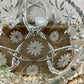 Vintage Cut Glass Serving Bowl with Etched Flowers