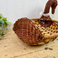 Vintage Wicker Duck Basket with Lace Bow
