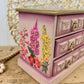 Hand Painted Pink & Burgundy Ombre Jewelry Box