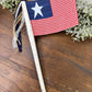 Handmade Spindle Flag with Gingham Pattern