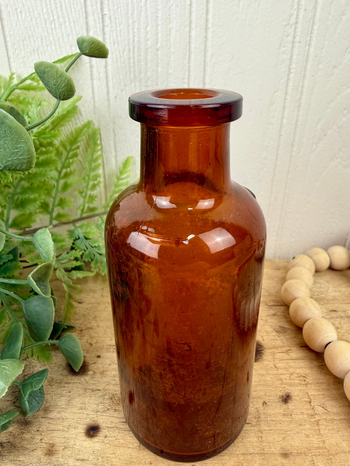 Vintage T.C. Wheaton Glass Co. Amber Medicine Bottle