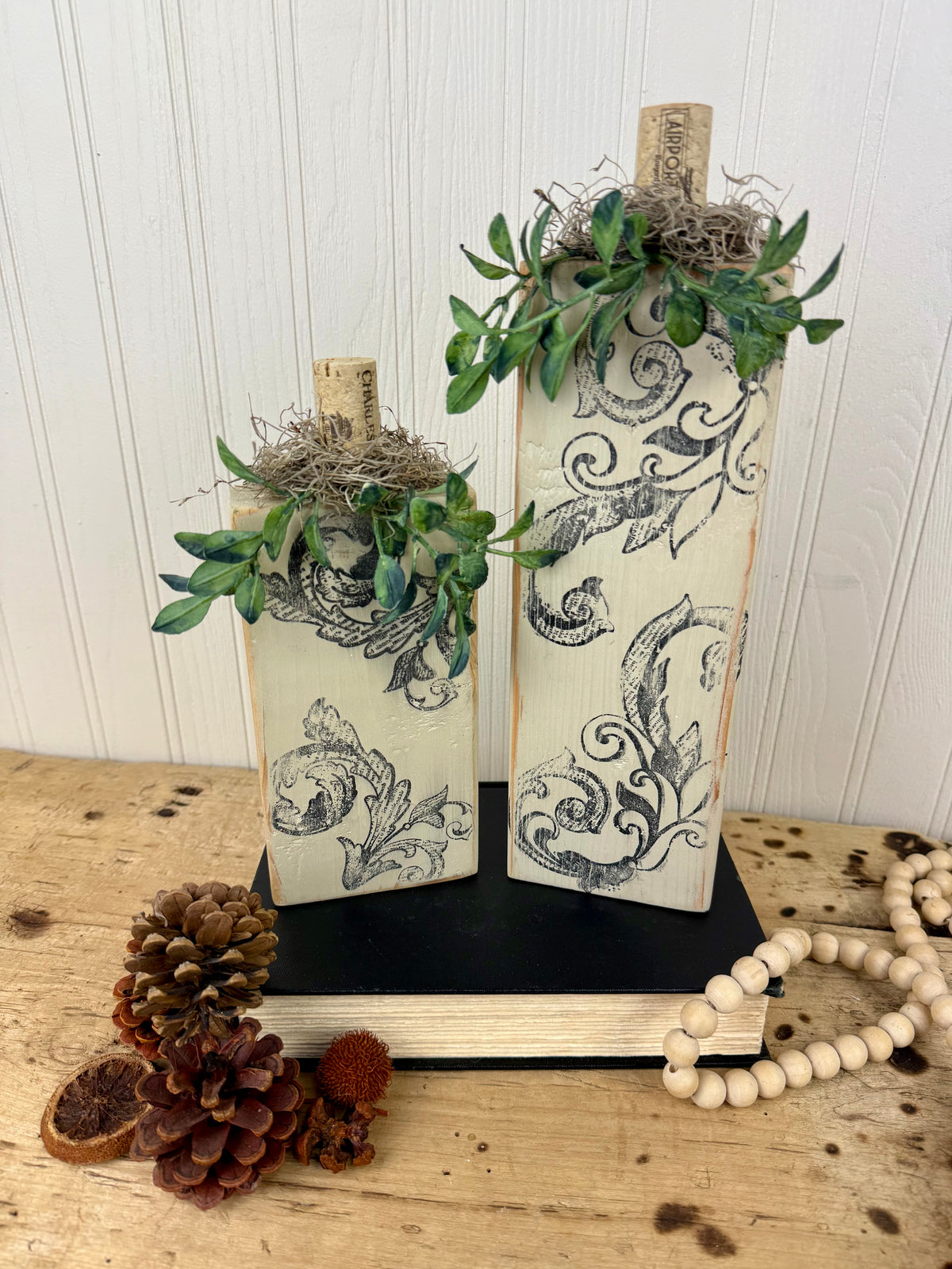 Handmade Stamped Beige Pumpkin Set