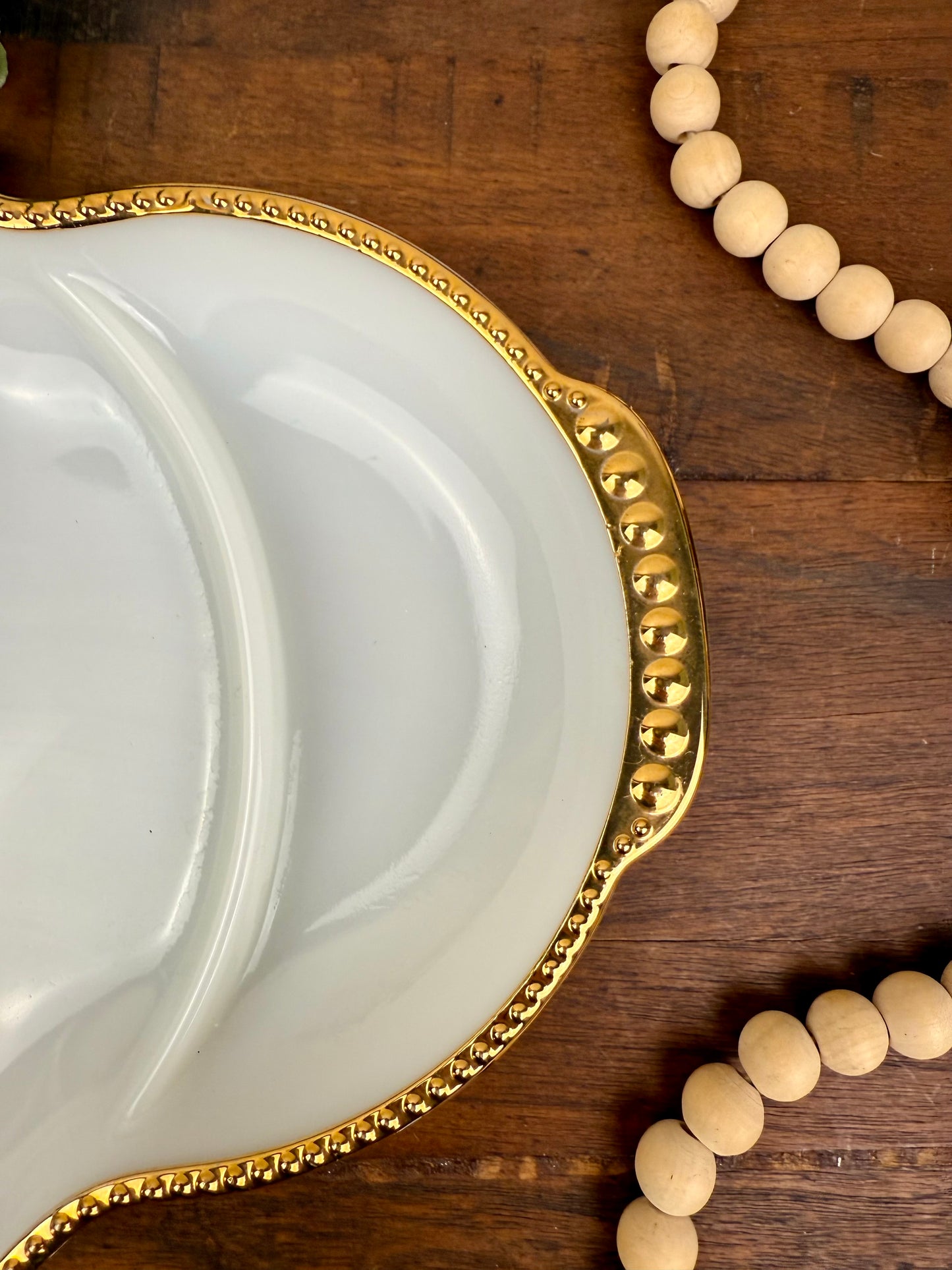 Vintage Fire King Milk Glass Divided Relish Dish