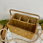 Vintage Wicker Storage Basket with Dividers