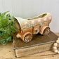 Vintage Ceramic Covered Wagon Planter