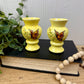 Vintage Ceramic Mini Vase Set with Hand Painted Butterflies