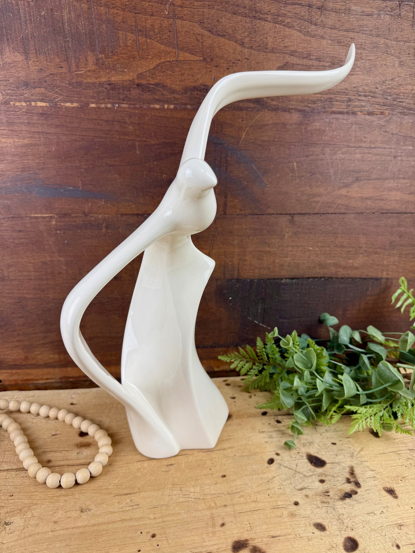 Vintage Mid-Century Seagull in Flight Ceramic Statue