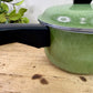 Vintage Mid-Century Club Aluminum Avocado Green Saucepan