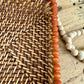 Vintage Wicker Napkin Basket with Beaded Trim