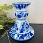 Vintage Blue & White Ceramic Candle Holder