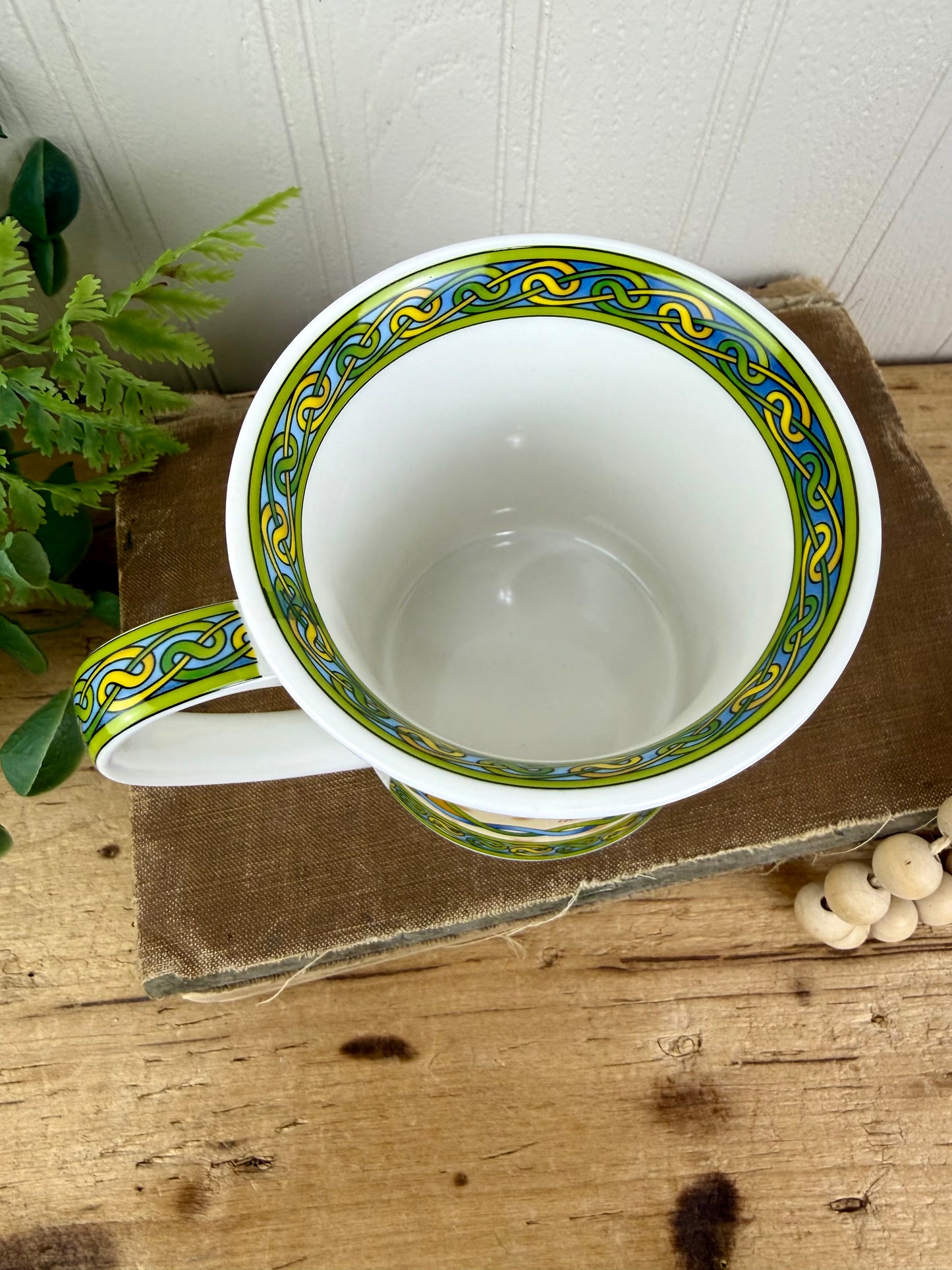 Celtic Cross Irish Weave Bone China Mug