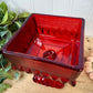 Vintage Jeannette Glass Square Pedestal Wedding Bowl Candy Dish