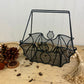 Vintage Metal Bat Basket with Handles
