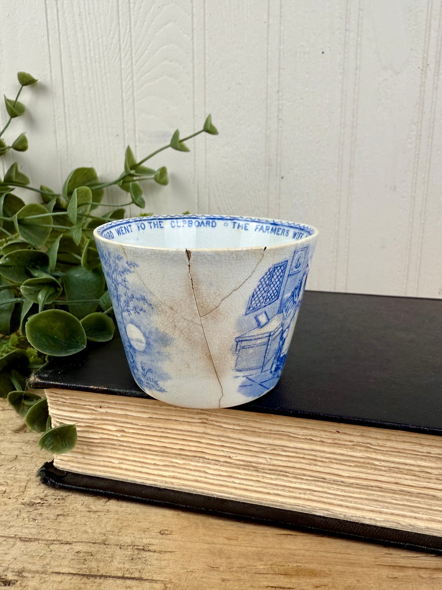 Antique Staffordshire Whitaker & Co. Nursery Rhyme Transferware Teacup