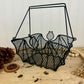 Vintage Metal Bat Basket with Handles