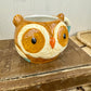 Retro Hand Painted Ceramic Owl Mug