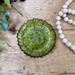 Vintage Indiana Glass Co. Avocado Green Sunflower Dip Bowl