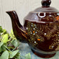Vintage Japanese Moriage Redware Teapot