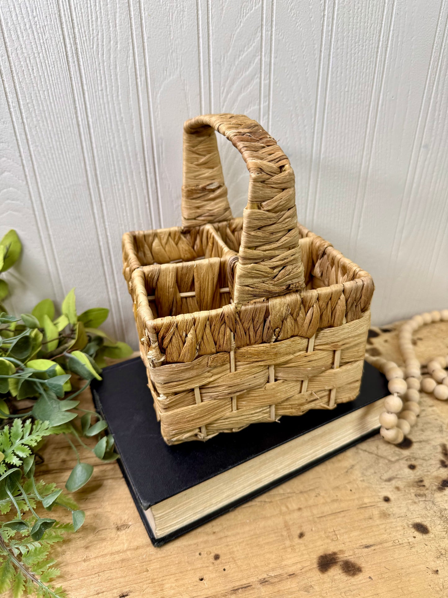 Vintage Divided Square Storage Basket