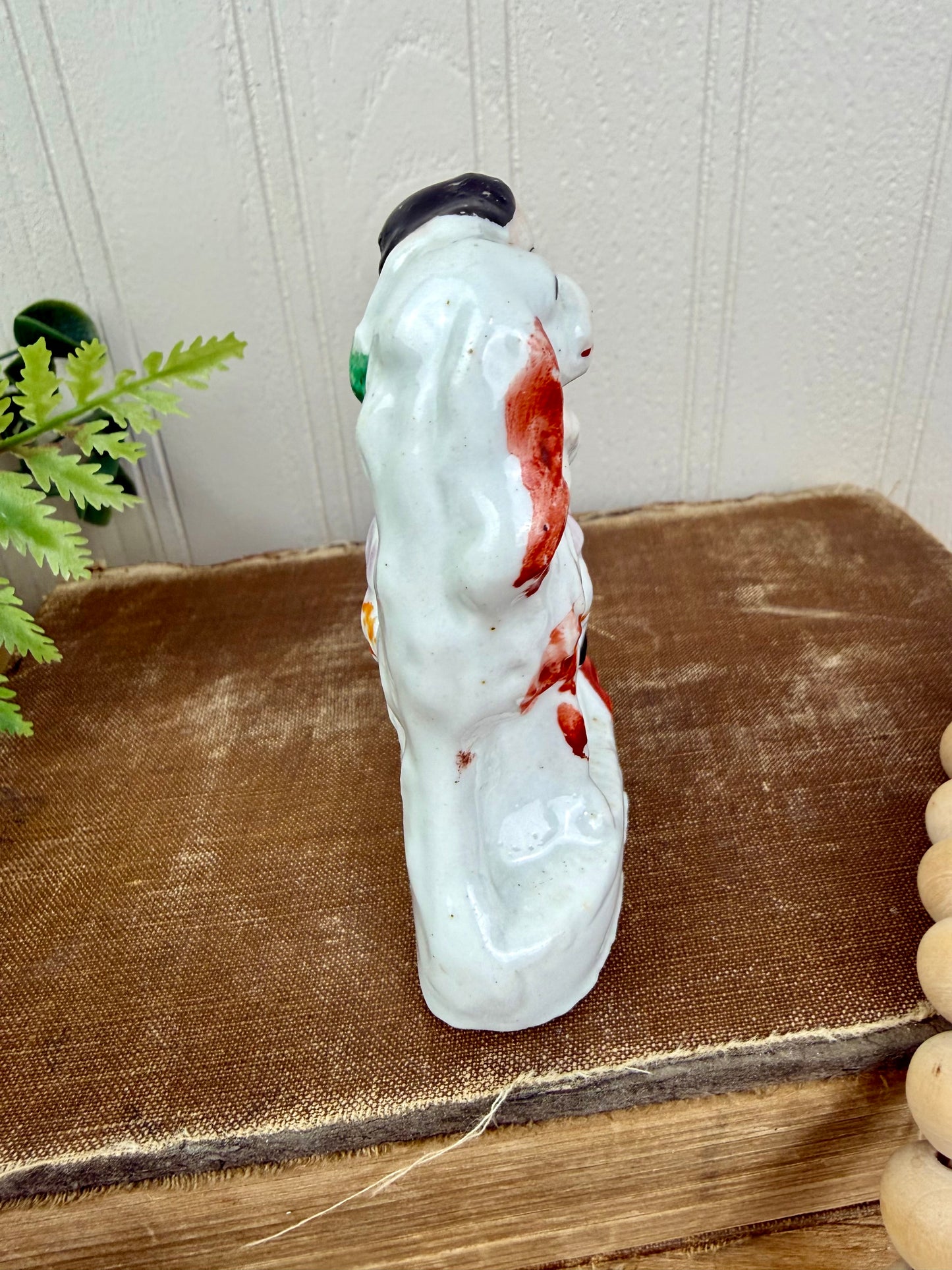 Rare Antique Staffordshire Victorian Spaniel & Child Figurine