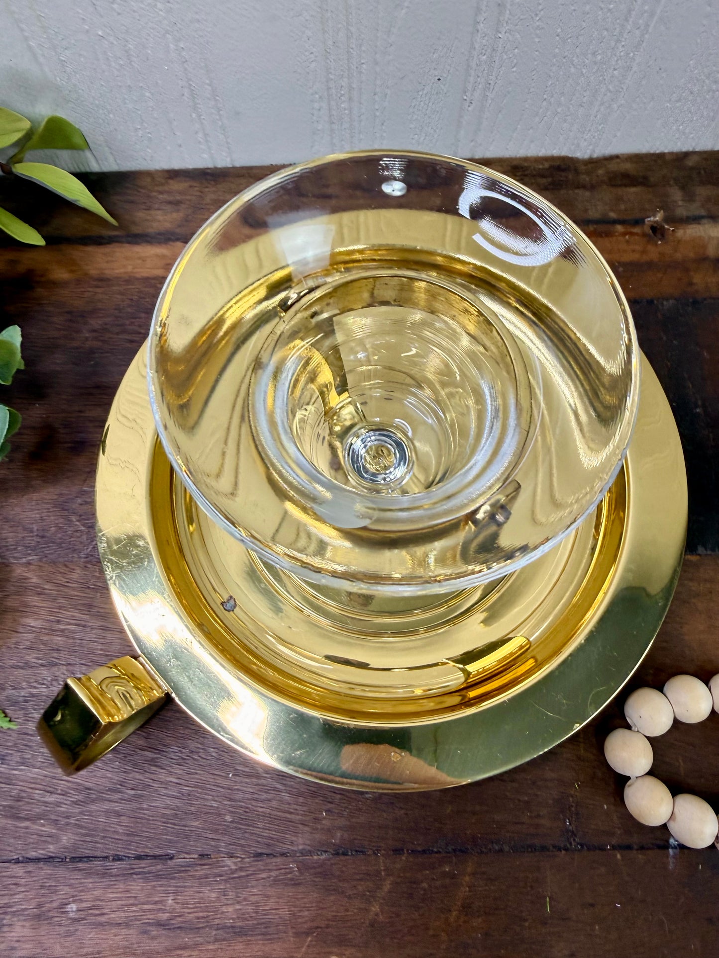 Vintage PartyLite Brass Nautical Gimbal Candle Holder