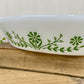 Vintage Glasbake Divided Milk Glass Casserole Dish with Daisy Pattern